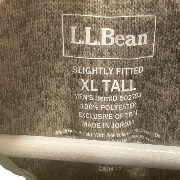 L.L. Bean Mens Green Fleece Pullover 1/4 Snap Long Sleeve Sweater Size XL Tall - Picture 9 of 9